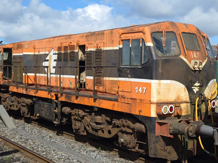 18/4/2026: 147 at Dublin Connolly on the event of its transfer from Inchicore to Connolly Shed. (M. Wilson)