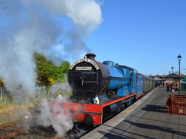 4/5/2017: No. 85 about to leave Whitehead for the Shannon & Suir Railtour.