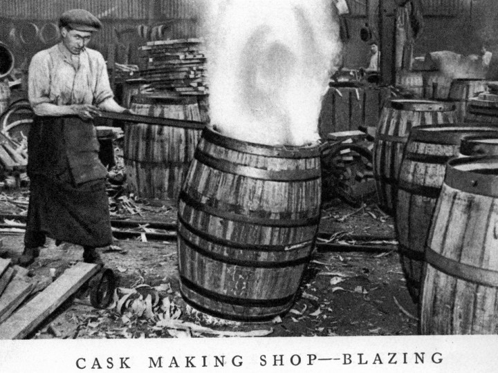 1939: Cask making shop at Guinness' brewery - from Guinness guide book.