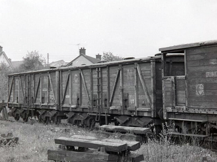 11/5/1967: GNR 504 and 2518 with Brake Van 42 out of use at Ballymena. (D. Coakham)