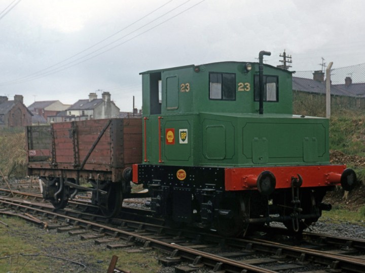 Planet diesel No.23 at Whitehead Excursion Station in the 1970s, looking very spruce. (C.P.Friel)