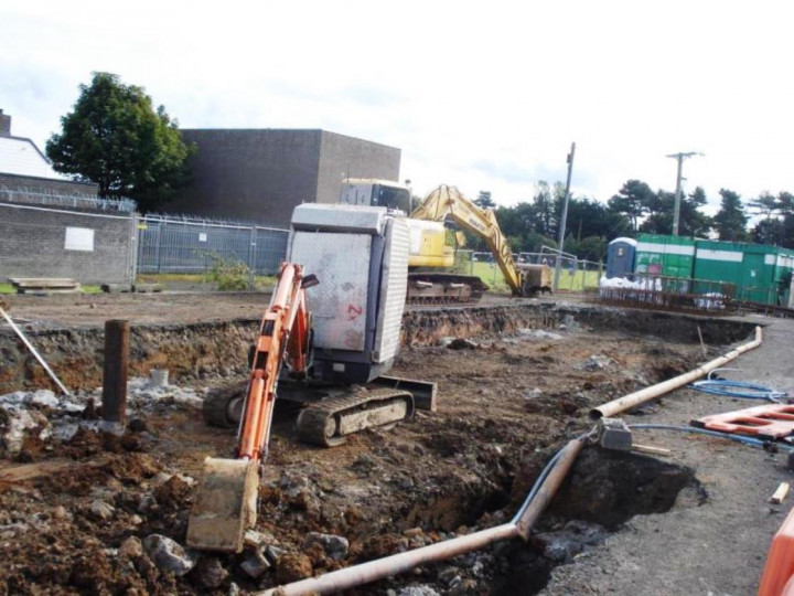 22/9/2012: Work on the station foundations has started on the platform. (P. McCann)