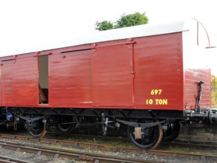 17/10/2012: On the day of its official launch after restoration, 697 is seen at the platform at Whitehead Excursion Station.