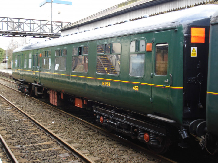 17/3/2013: The brake coach on a test train at Lisburn.