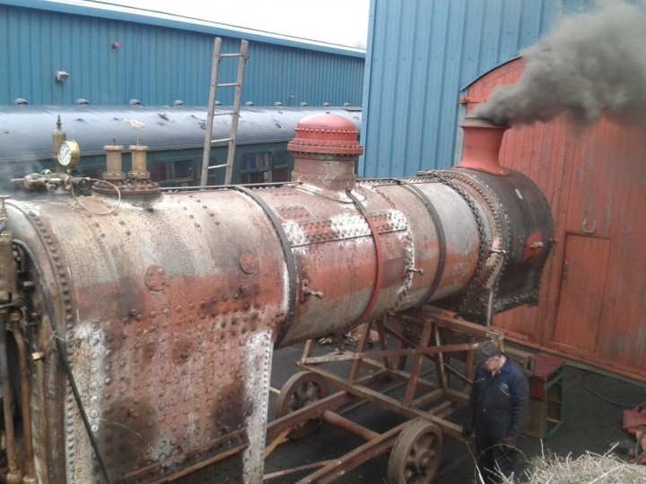 14/12/2014: No.131's boiler was fired for the first time in over 50 years when  it had it's first successful steam test following overhaul. (P. McCann)