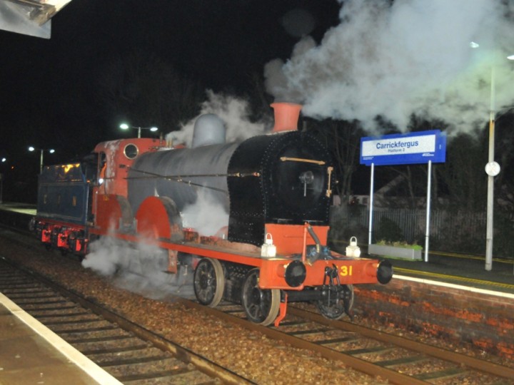 22/2/2015: No.131 at Carrickfergus, ready to return to Whitehead. (C.P. Friel)