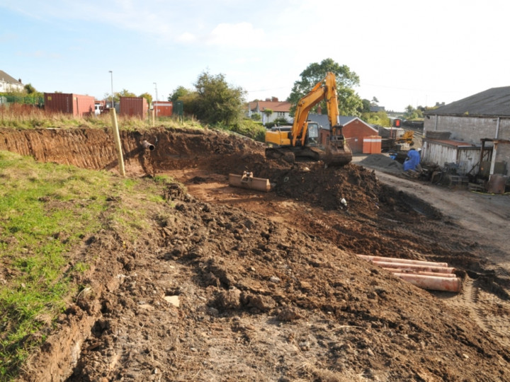 15/10/2015: Looking towards Belfast, a significant slice of the surrounding bank has been cut cut away. (C.P. Friel)