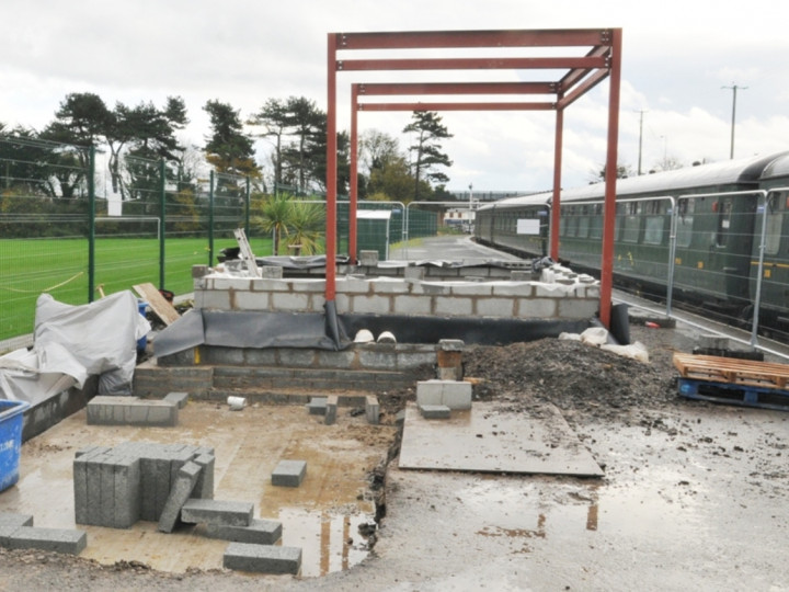 12/11/2015: The cabin steelwork takes shape, seen from the Larne side. (C.P. Friel)