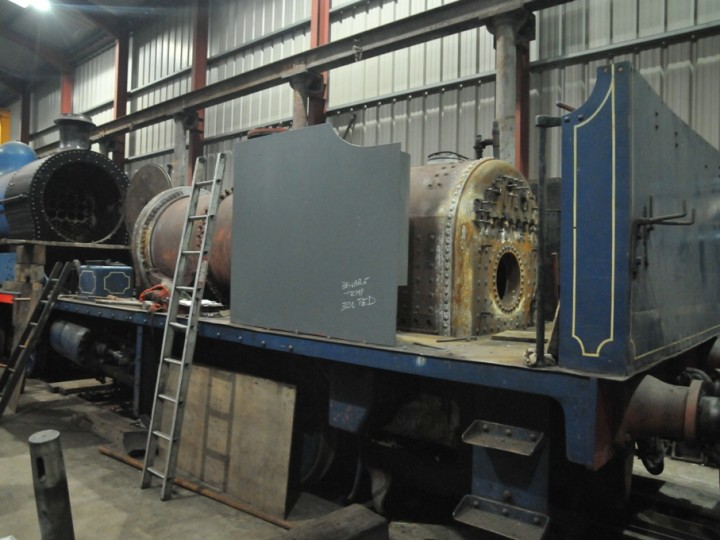 No.3BG in the Whitehead workshop under overhaul on 6th January 2016. (C.P.Friel)