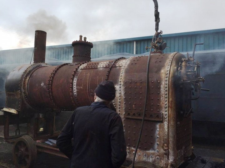 No.3BG's boiler gets its first steam test on 19th March 2016. (A.Davidson)