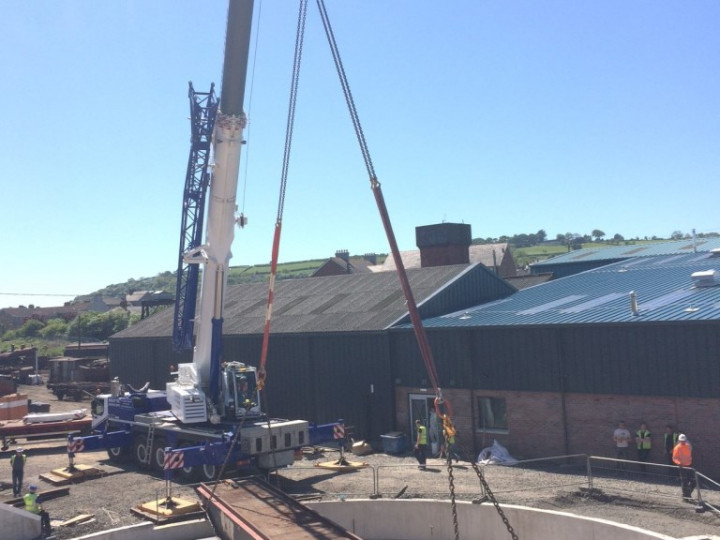 1/6/2016:  This shows the angle at which the access track will approach the turntable. (A. Maxwell)