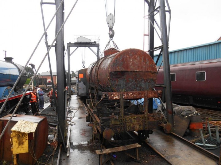 Overhaul starts! The tank is lifted out of its frames on 24th September 2016. (M.Walsh)