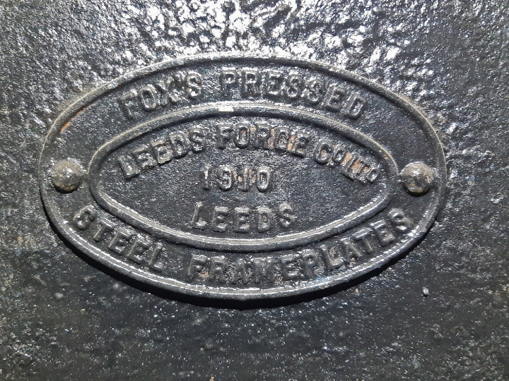 4/10/2020: Fox's maker's plate on one of the bogies. (J.J. Friel)