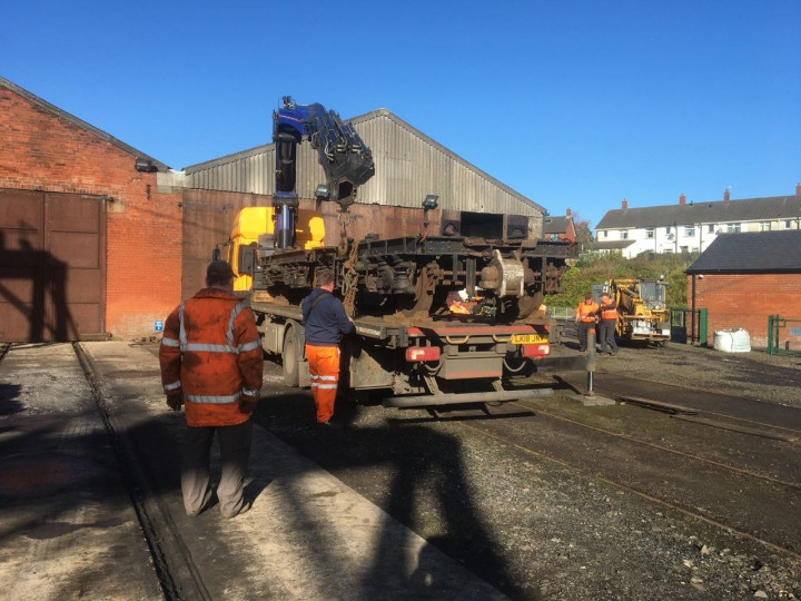 3/11/2022: The redundant bogies on their way for scrapping. (D. Mackie)