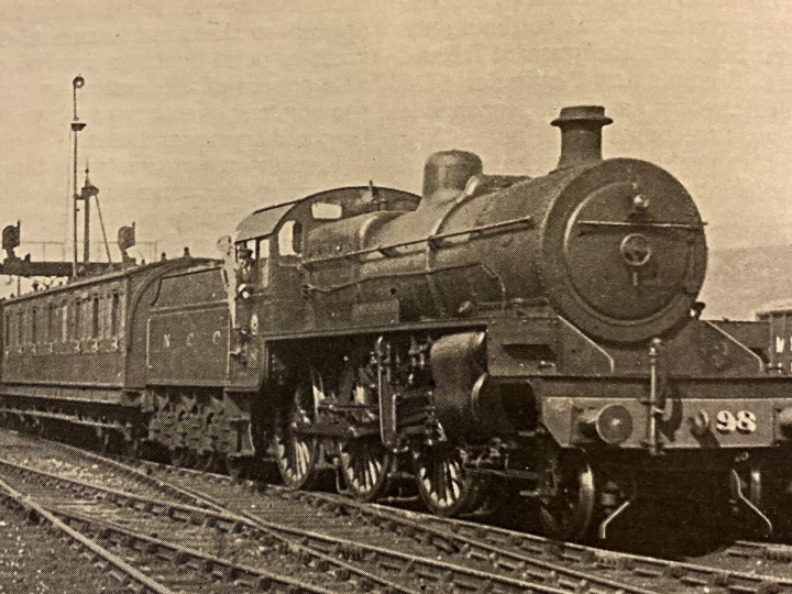 1940: Class W 2-6-0 No.98 entering York Road on a local from Whitehead. (C.R.L. Coles)