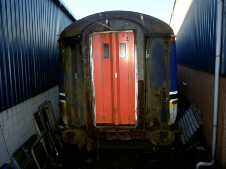 In August 2003, work was concentrating on getting the first five steel bodied coaches into operation - and our muched loved wooden bodied coaches were running on borrowed time. 547 had been out of use since 1997, and it showed.