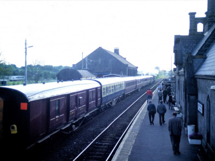 14/5/1994: 411 at the rear of the 'Lough Atalia' railtour at Ballinasloe. (N. Knowlden)