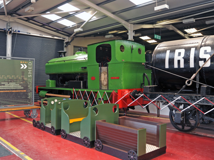 The locomotive on display at the head of a train of restored goods wagons, 16/10/2019. (C.P. Friel)