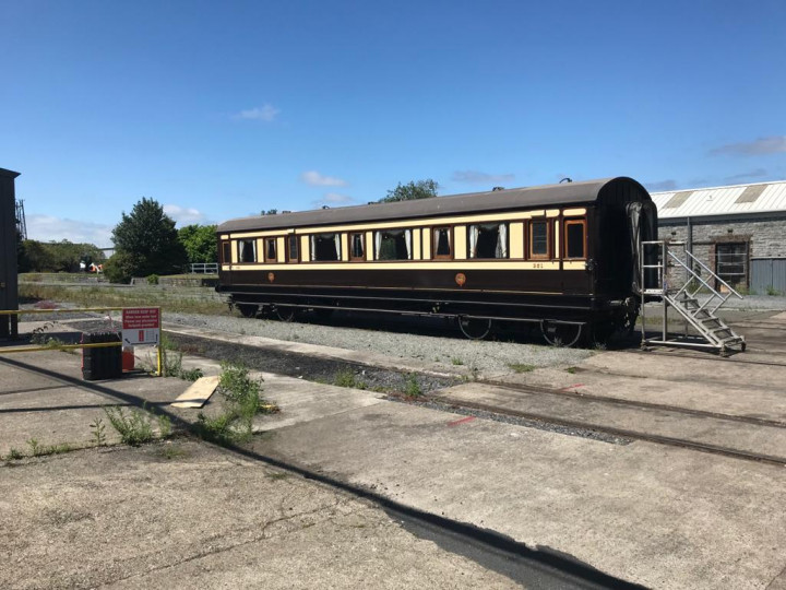 15/7/2021: The carriage enjoying a bit of unexpected sunshine at Inchicore. (P. Rigney)