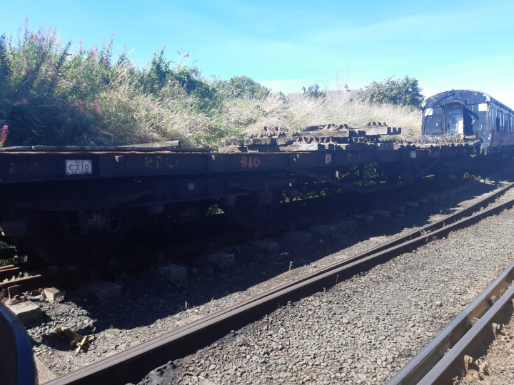 10/8/2022: C310 in the Larne siding at Whitehead. (J.J. Friel)