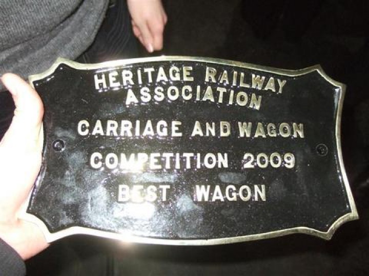 The 2009 HRA award for the restoration of GNR(I) brake van No.81 'Ivan'.
The award was presented at the NRM York.