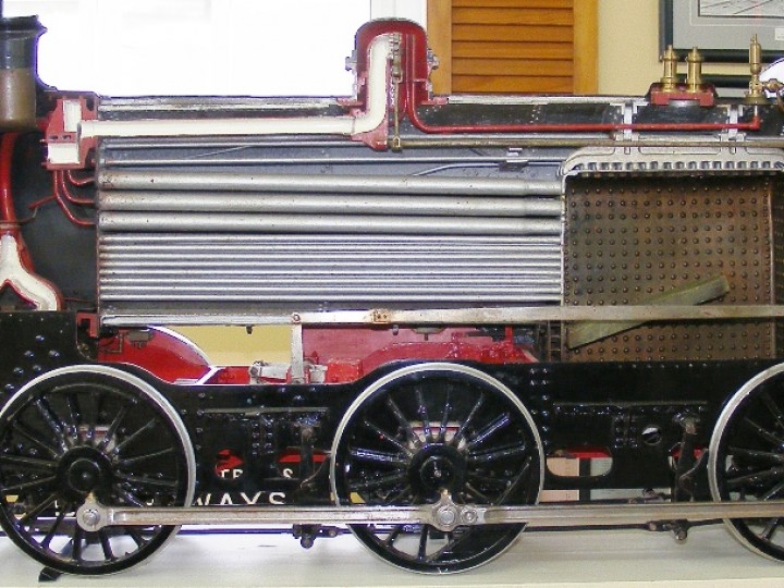 The restored locomotive on temporary display at Headhunters Museum in Enniskillen in 2009.